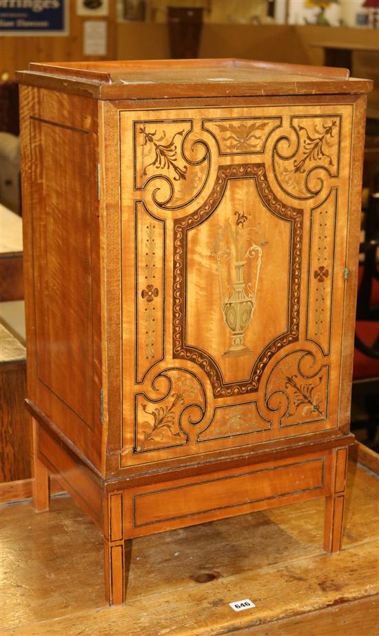 Edwardian satinwood pot cupboard